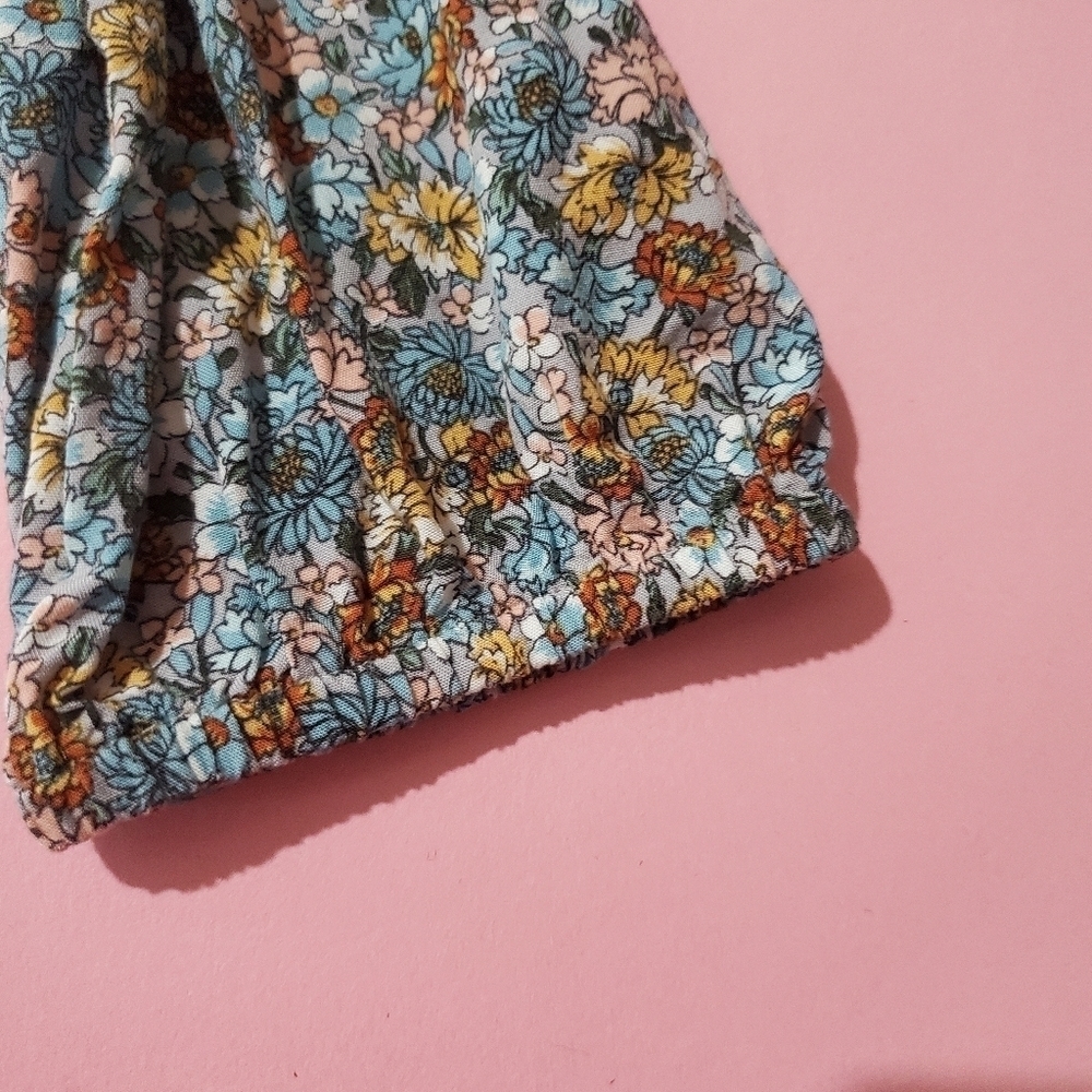 🌷 Loft Outles Summer Spring Flower Floral Retro Long Sleeve Top high low - Picture 3 of 5